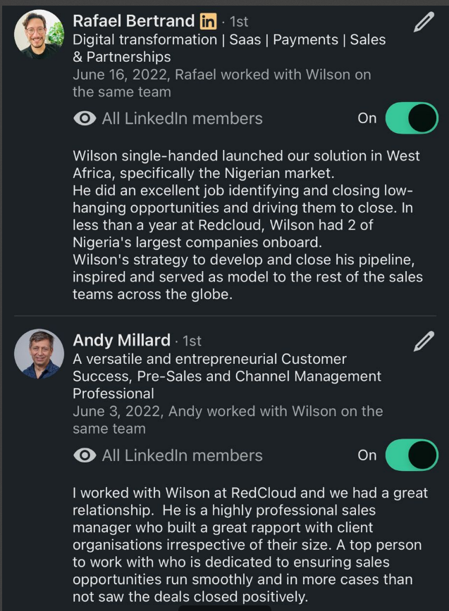 LinkedIn Recommendations